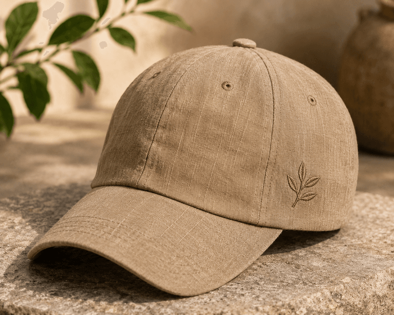 Embroidered Linen Cap